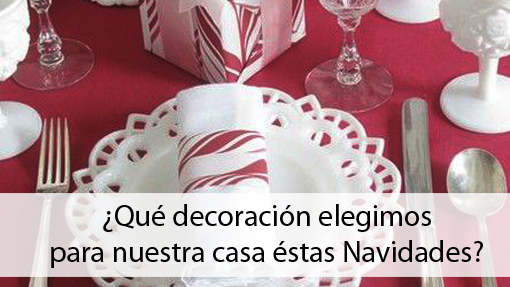 Decoración mesa manteles navidad roja y blanco Isla Mueble