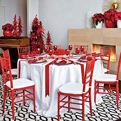 Mesas de Navidad mantles combinando Rojo y Blanco Isla Mueble