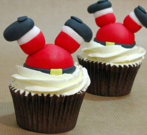 Cupcakes Papa Noel mantel de Navidad manteles de Navidad Don Mantel